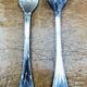 7 Christofle silver-plated oyster forks with Louis crossed ribbons