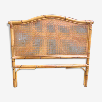 Old rattan wicker headboard