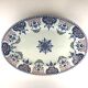Oval dish Gien Modele Royal décor Rouen with blue arabesques 37cm