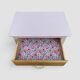 Commode vintage pieds compas rose poudré 1950
