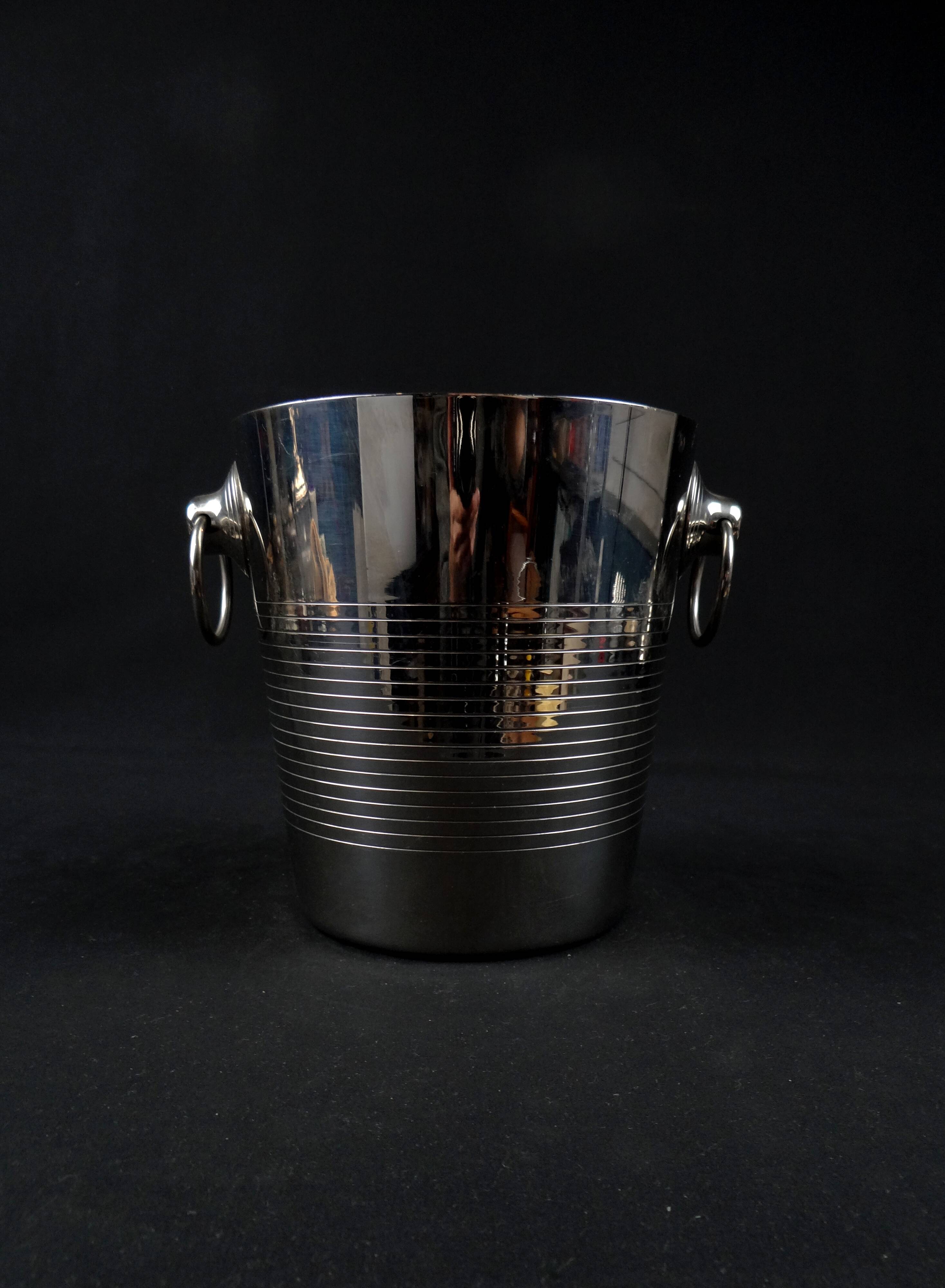 Vintage 1970s stainless steel champagne bucket by Létang Rémy