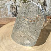Seau à glace ou glaçons vintage en verre ciselé