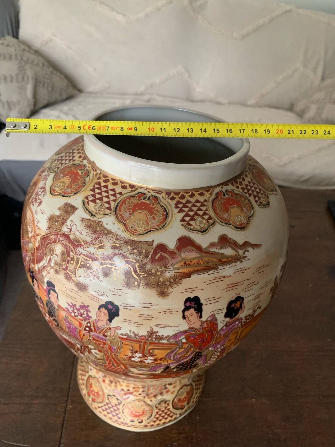 Large numbered Asian vase