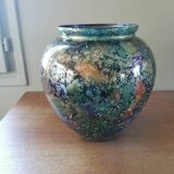 Eglomise Lacquered Glass Vase Line