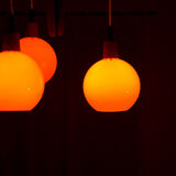 Opaline globe chandelier