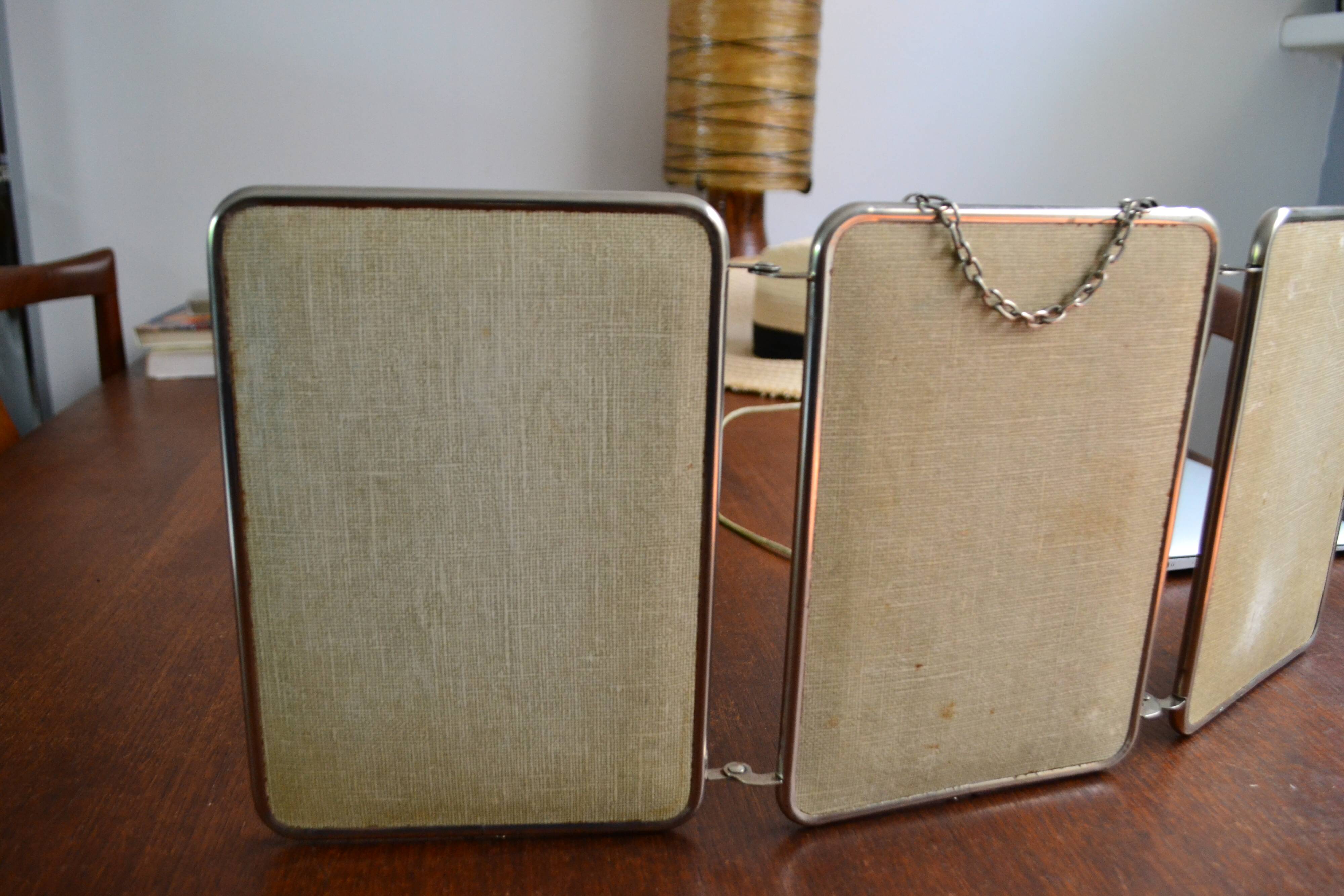 Miroir de barbier triptyque années 50/60