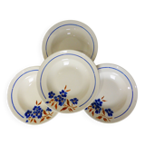 4 vintage Badonviller deep plates 211235