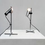 Set of two chrome table lamps by Targetti