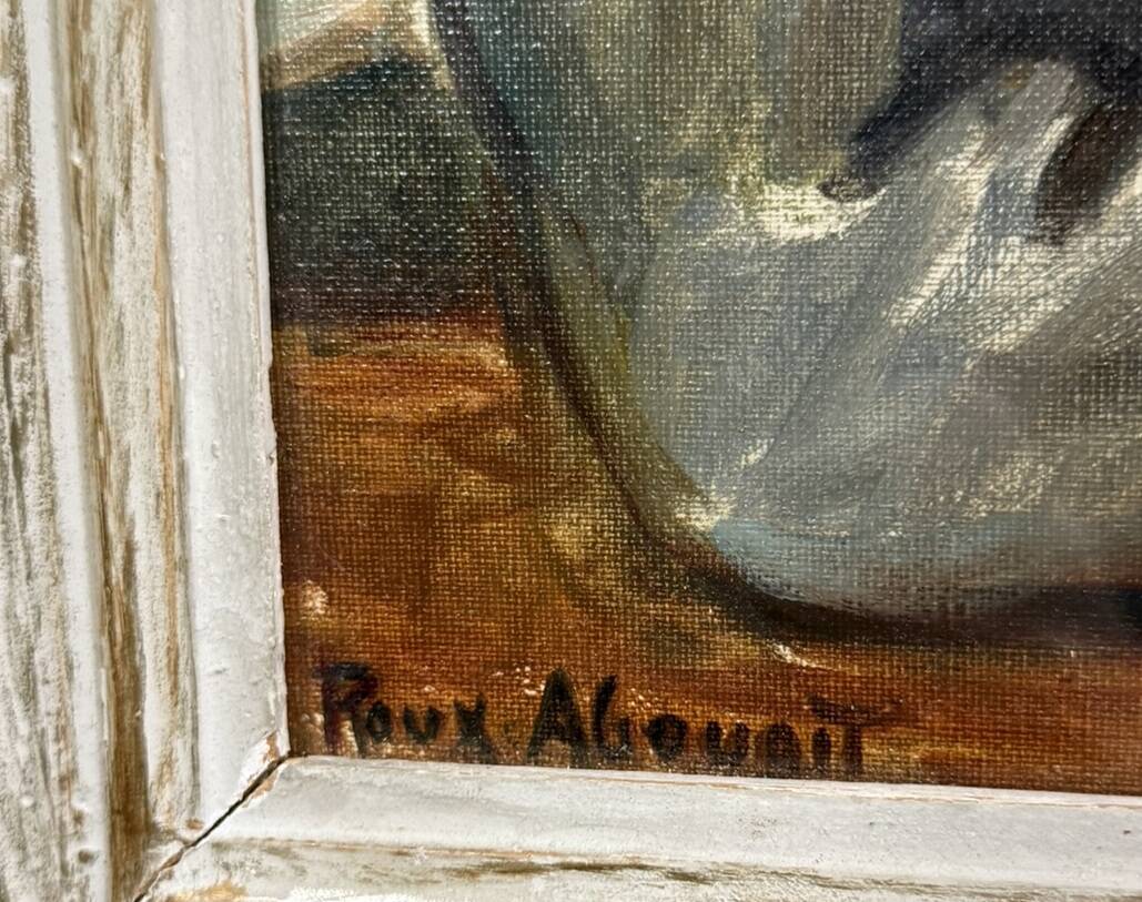 Roux Abougit: Oil on canvas painting circa 1920-1930 the old man