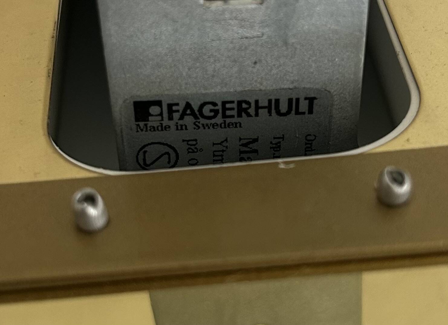 Pair of brass and perspex wall lights, Fagerhult Sweden 1970