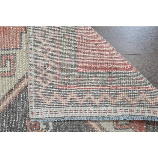 Orange Brown Turkish Vintage Oushak Wool Handmade Rug Runner 122x365