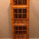 1980s bamboo and rattan bookcase/shelf