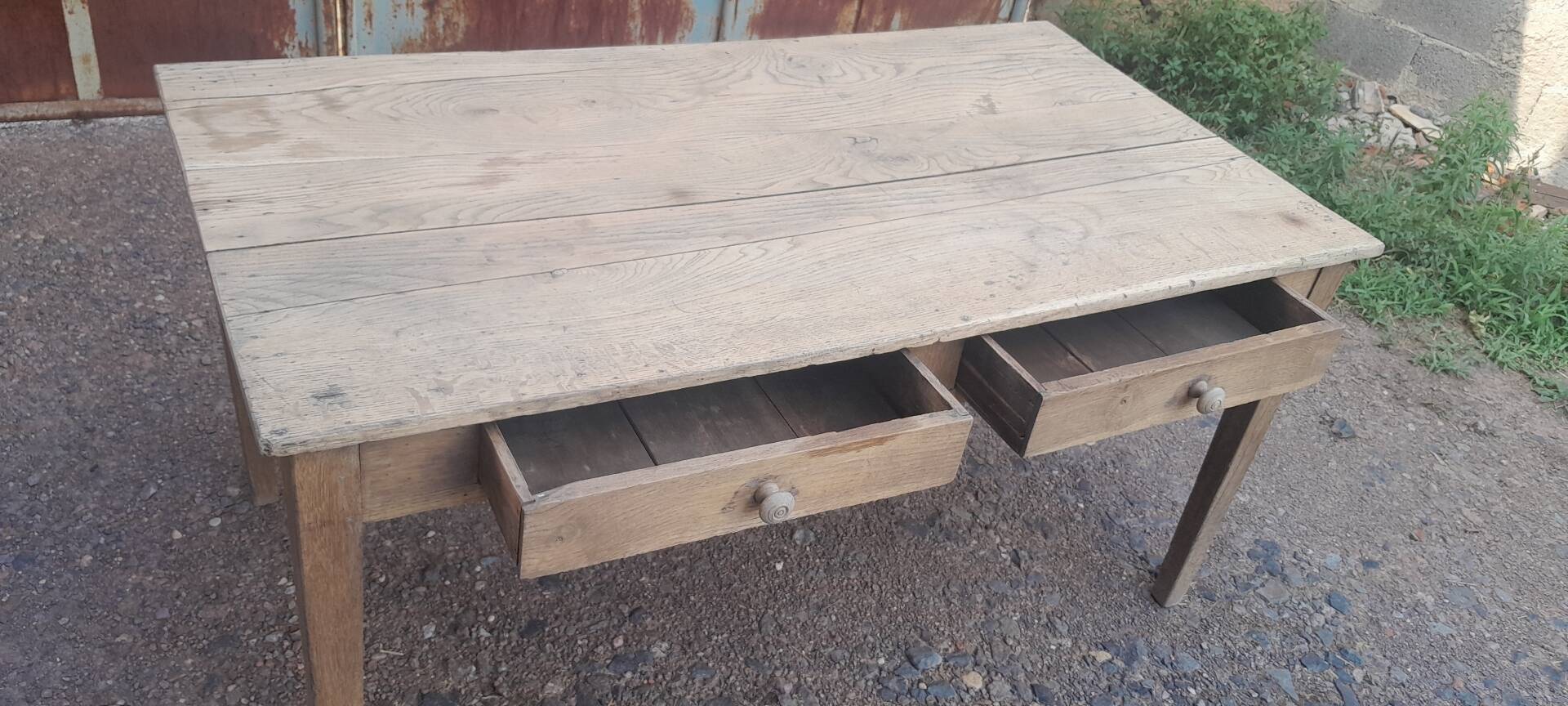 Farm table oak 2 drawers