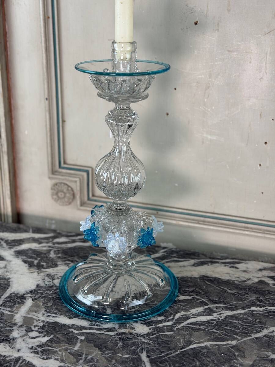 Venetian candlestick made of Murano glass, circa 1880