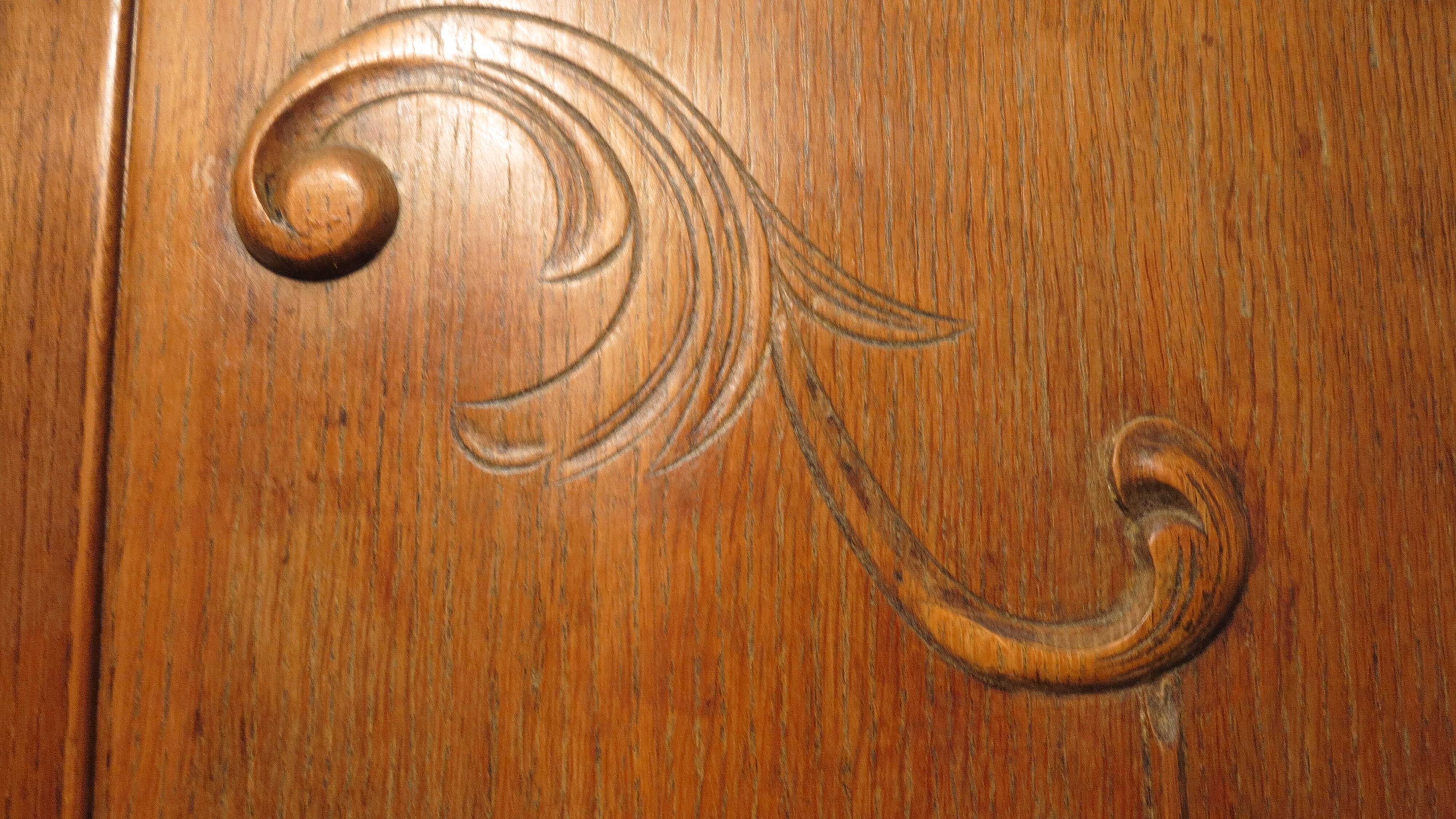 1930s three-door light oak wardrobe