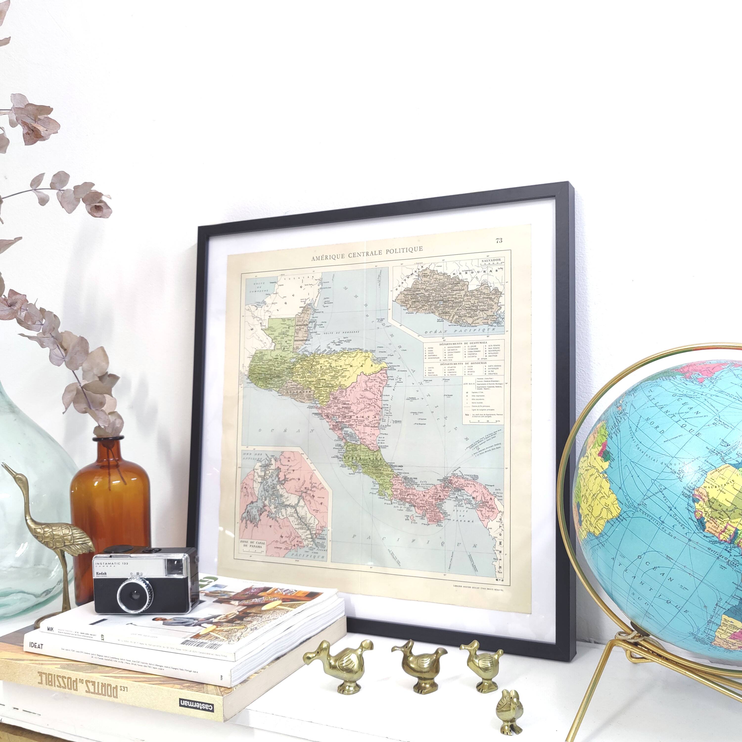 Vintage Central America map from 1950