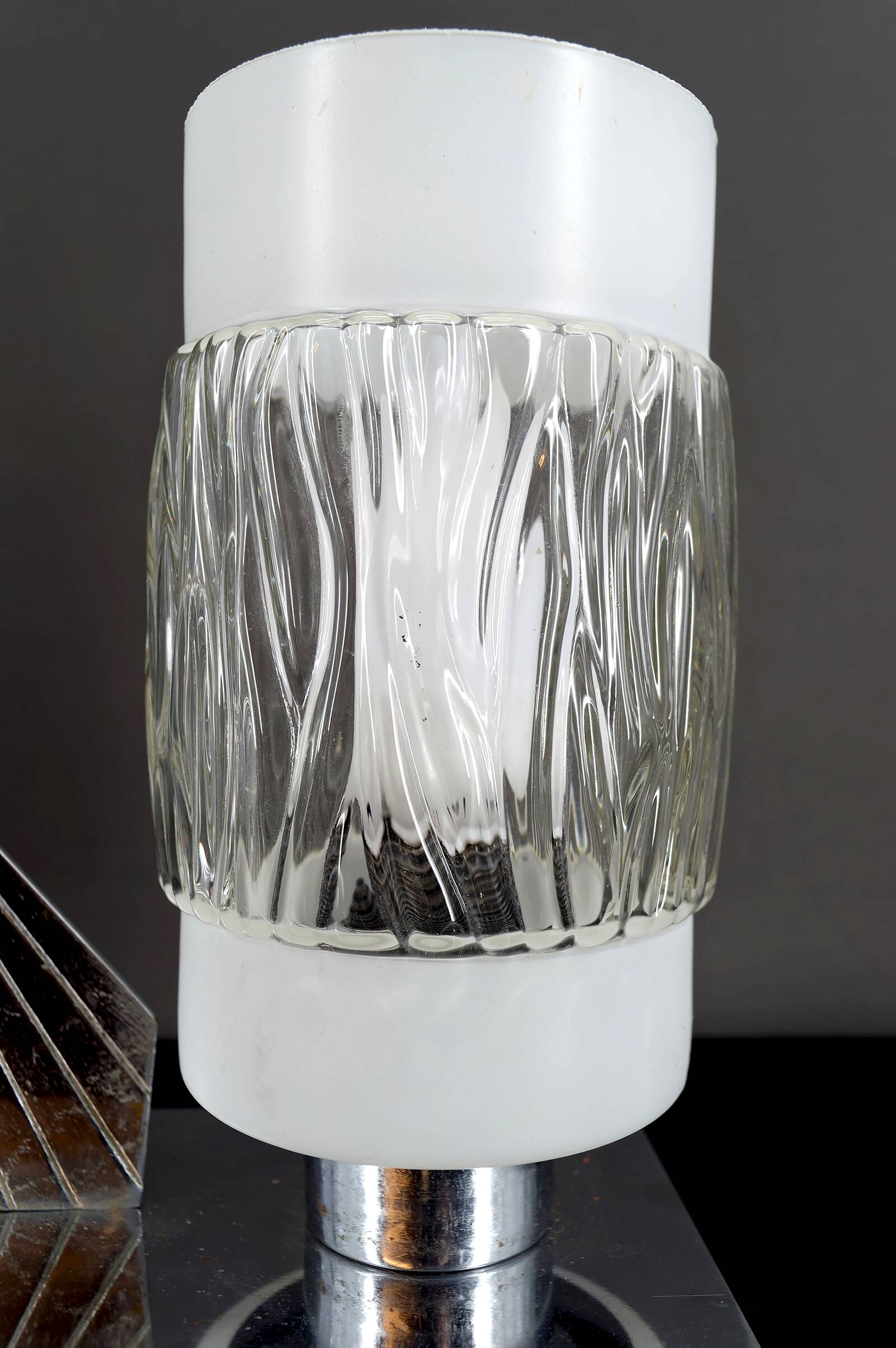 Rare Art Deco "Fire Soldier" Chromed Bronze Lamp, Poland, 1950-60