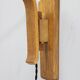 Lampe murale en chêne et osier réglable, Tchécoslovaquie, années 1970