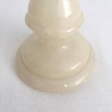 Vintage alabaster-style resin candlestick holder