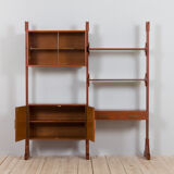 Italian free standing wall unit room divider with a desk in the style of Vittorio Dassi, 1960s