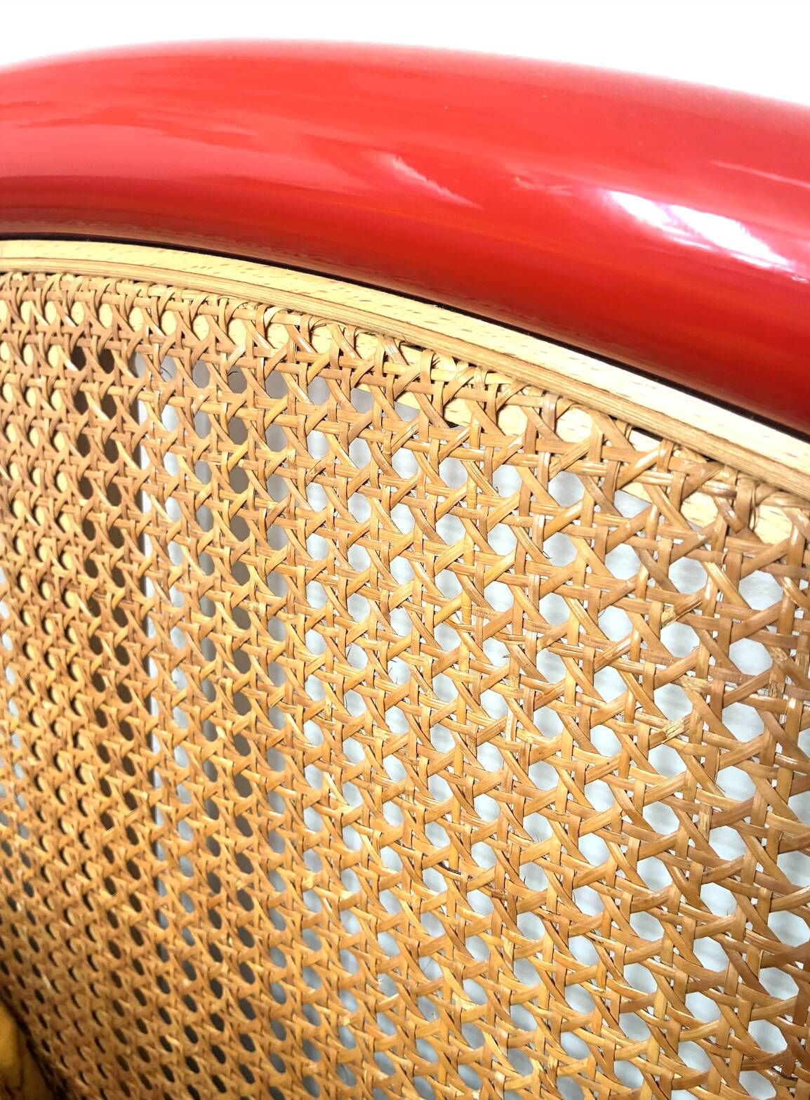 Bed Frame 160 Gae Aulenti Style Tubular Metal and Rattan, 1960s