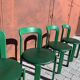 6 Bruno Rey Kush & co Green Stackable Chairs Circa 1970