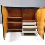 Black brutalist side cabinet, 1970s