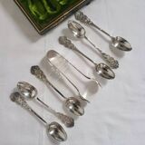 Box of 6 Small Spoons and Sugar Tongs Bergna Bros. Sunderland