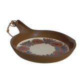 Scandinavian pan with painted floral patterns, vintage, never used