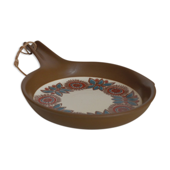 Scandinavian pan with painted floral patterns, vintage, never used