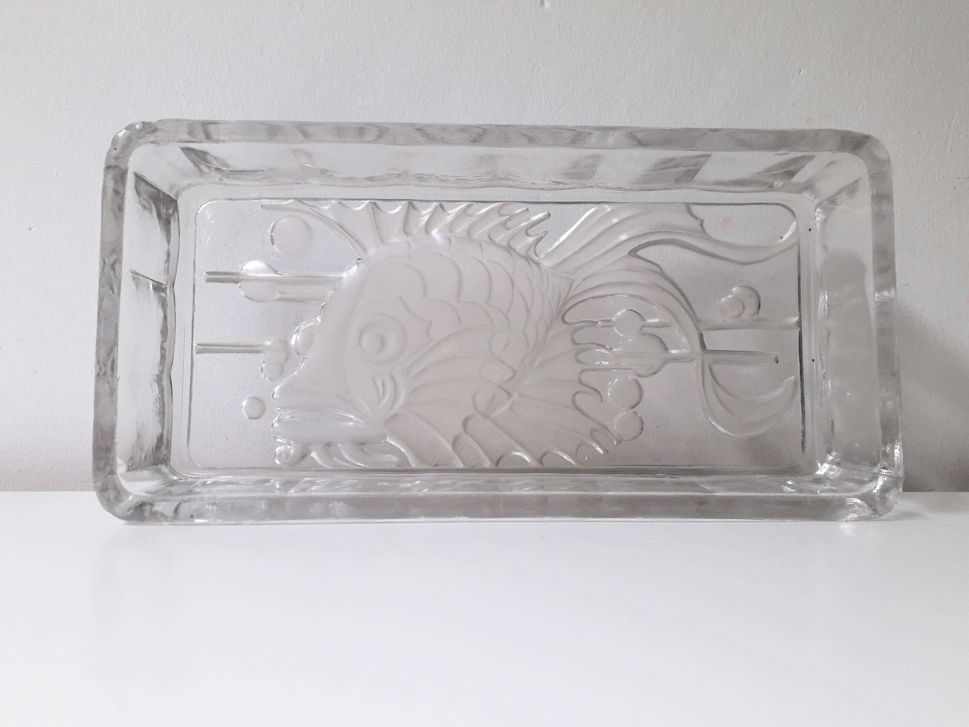 Fish pattern butter dish 1970 (17.5x8.5cm) A1