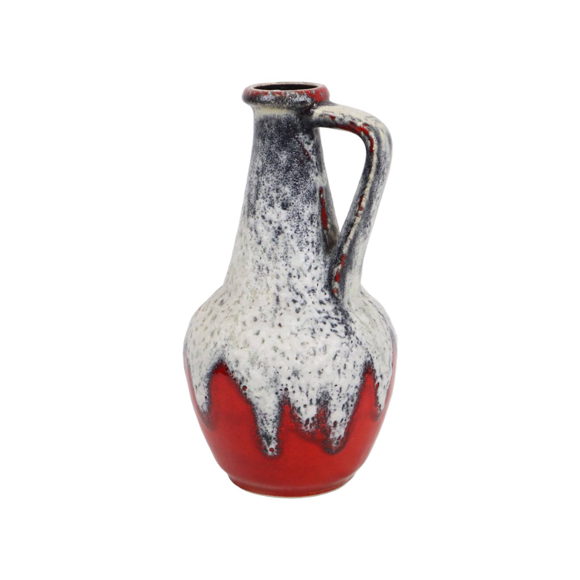 Red Fat Lava Design Vase Bay Keramik West Germany Pottery 67-30