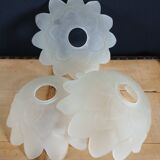 Set of 3 Art Deco glass paste pendant lights