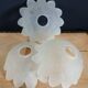 Set of 3 Art Deco glass paste pendant lights