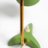 Pair of beautiful green Mid Century Modern Diabolo crow's foot table lamps