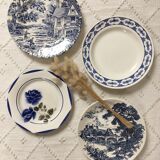 Blue & white mismatched flat plates