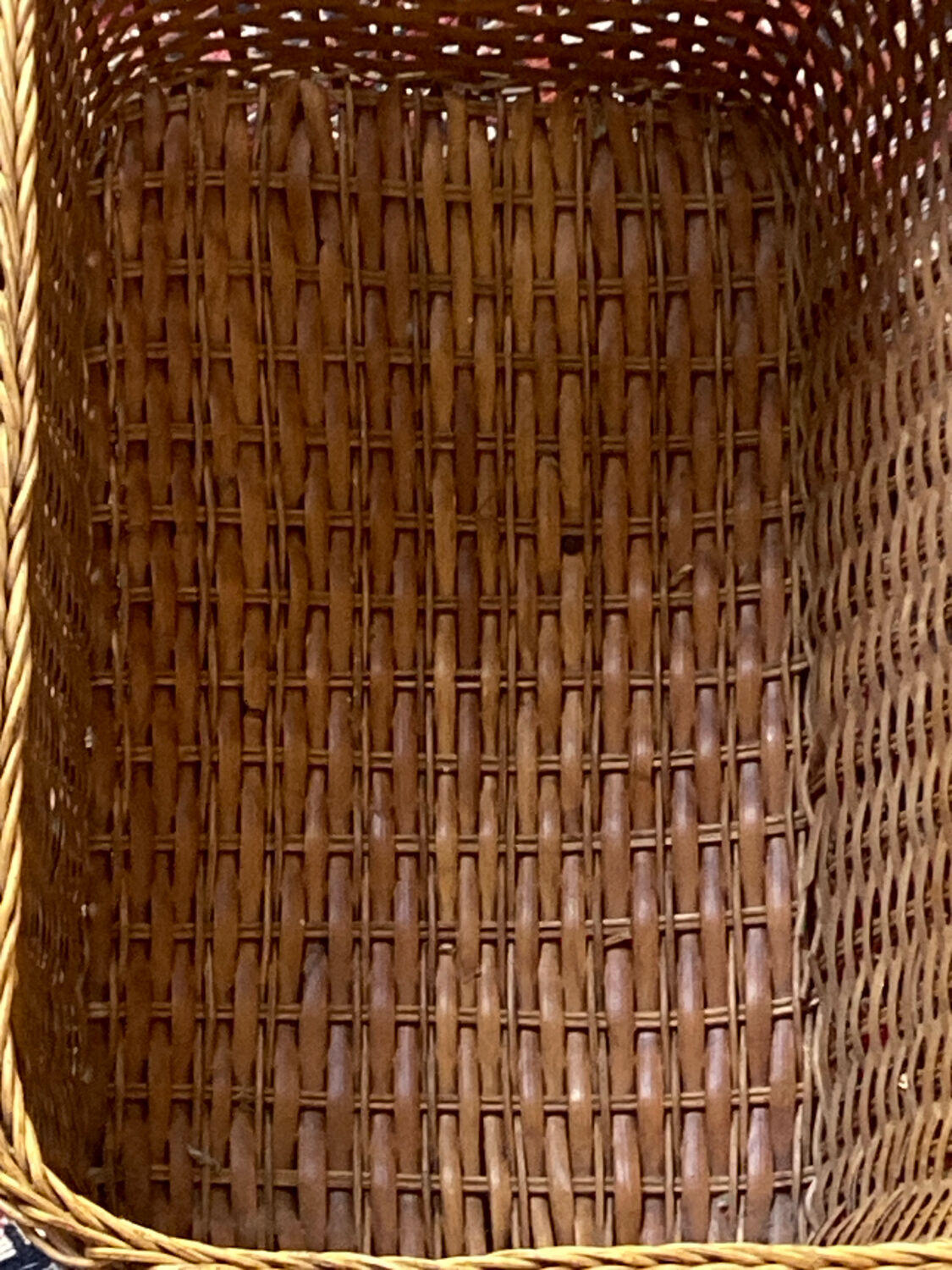 Wicker and wood basket