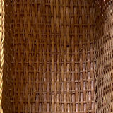 Wicker and wood basket