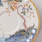 Set of 2 Gien Magellan "Caribbean" cups and saucers, vintage earthenware