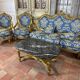 Méridienne/Chaise longue Louis XV dorée - Style Napoléon III