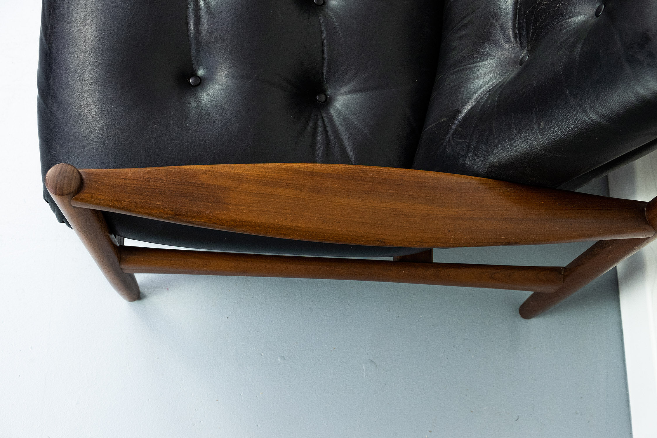 Midcentury leather lounge sofa 1960s