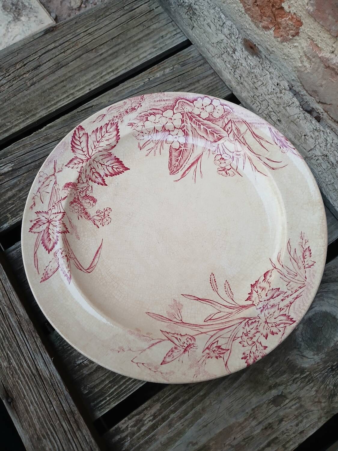 10 antique ironstone dinner plates