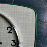 Vintage formica clock silent trapezoid wall clock "Green Japy"