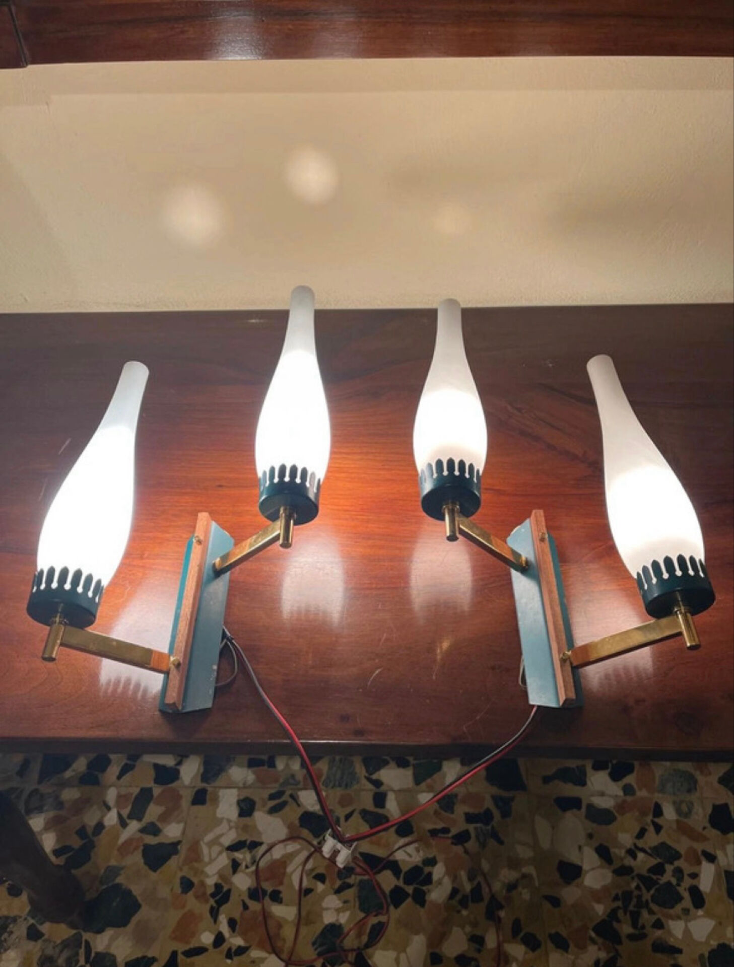 Pair of Stilnovo wall sconces