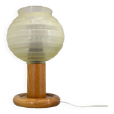 Mid-century Wood & Glass Table Lamp, 1970s