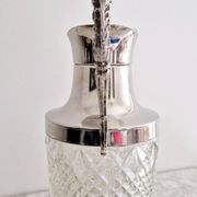 Carafe en verre et métal argenté