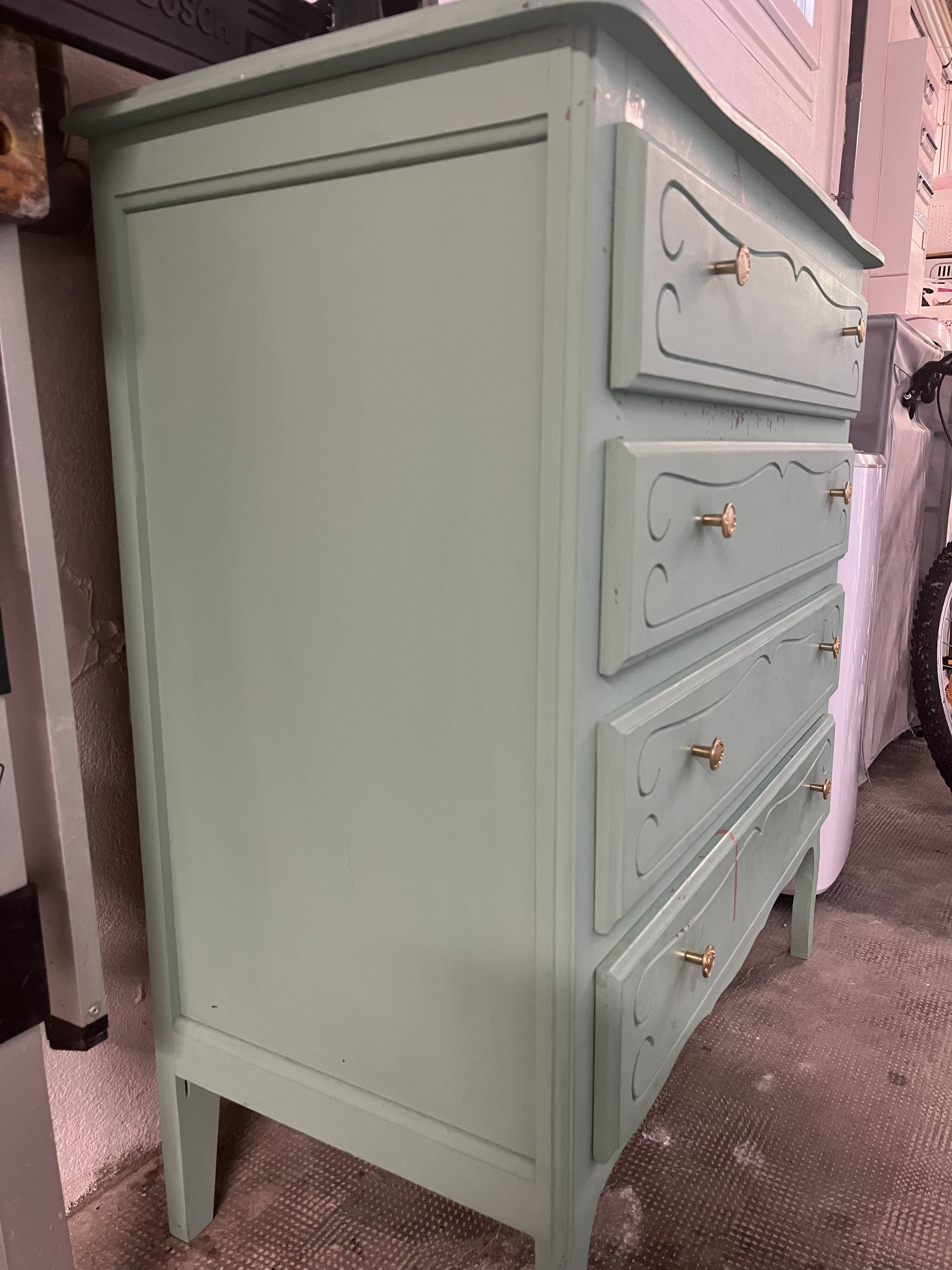 Vintage mint green commode 1950