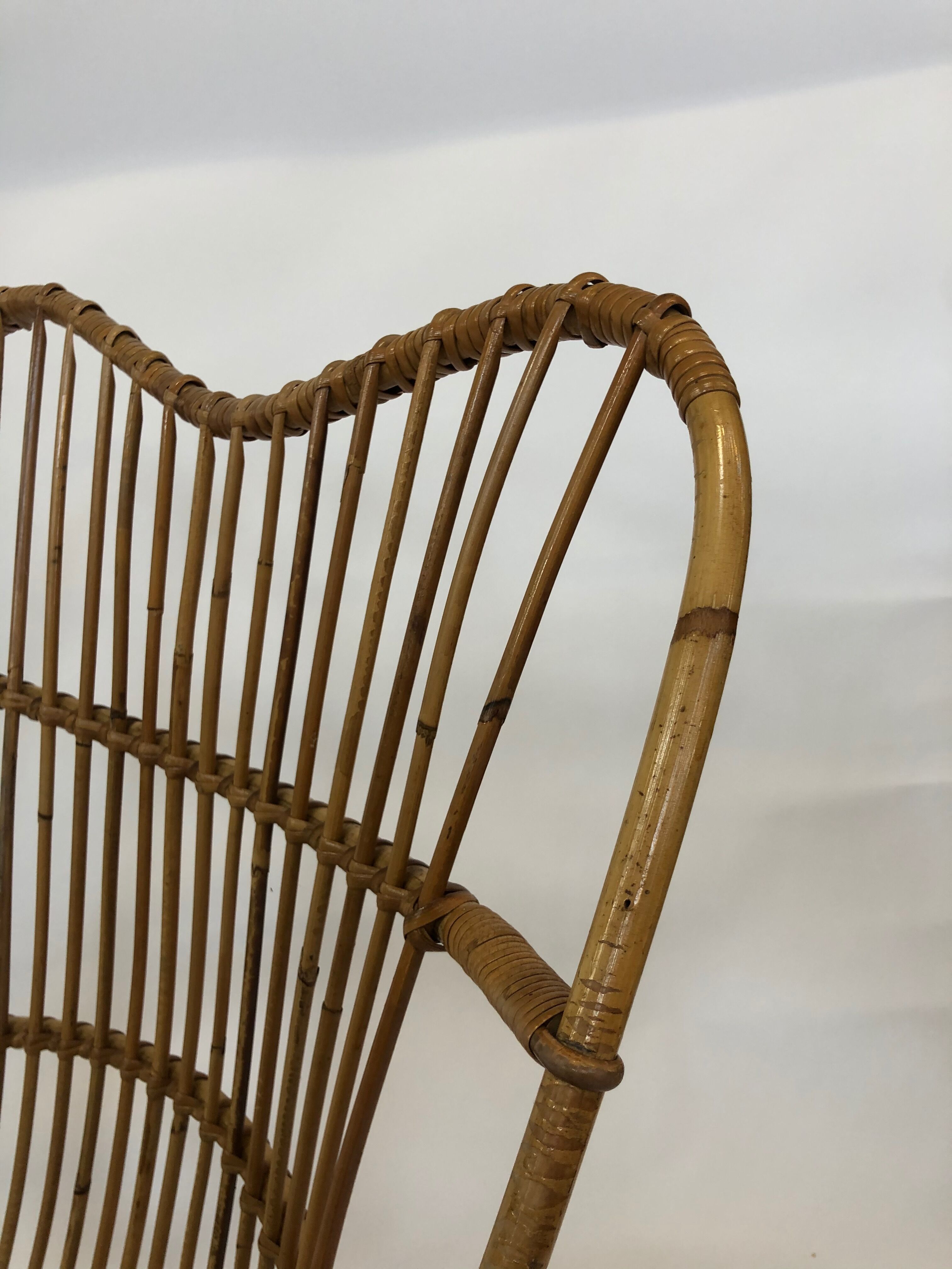 Rohe Noordwolde rattan chair, 1960, Netherlands XL siz