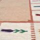 Vintage swedish flat weave Röllakan floral rug 1960s handmade, wool
