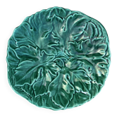 Majolica plate with vine leaves, old Digoin.